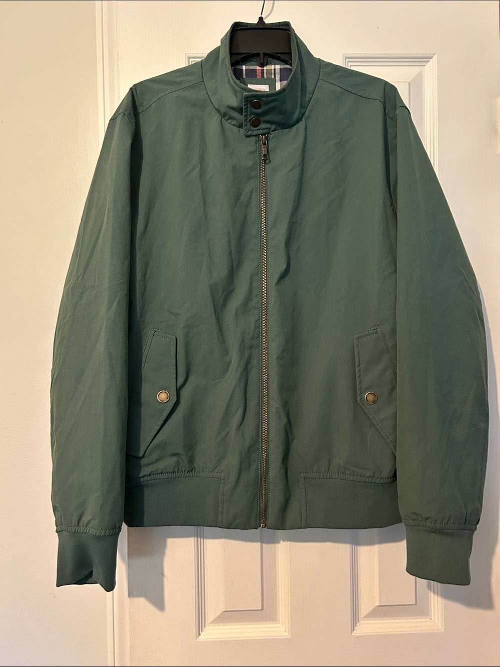 Brooks Brothers Green Bomber Jacket with Plaid Lining